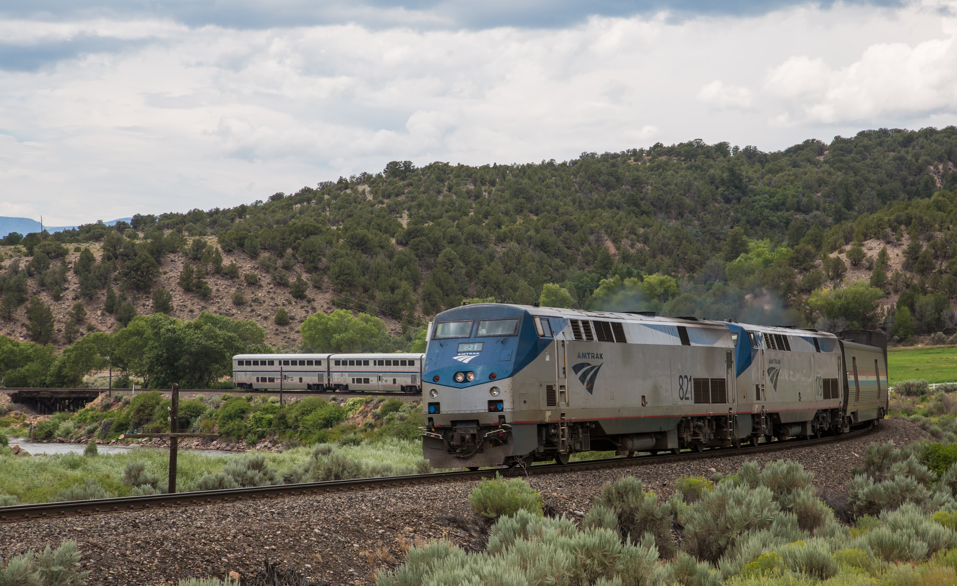 Passenger train in motion